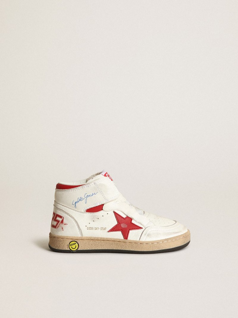 Sky-Star Junior in nappa with red leather star and heel tab