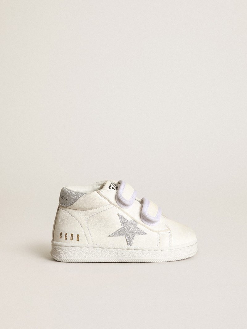 June in nappa leather with silver glitter star and heel tab