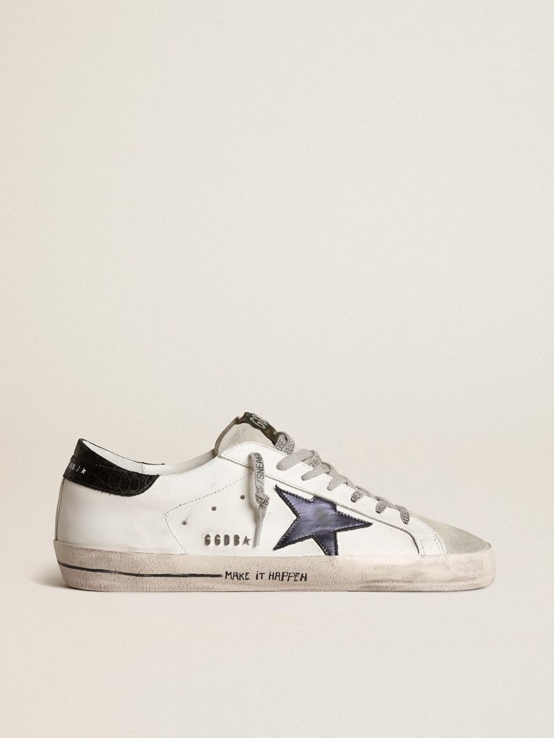 Super-Star with blue metallic leather star and black heel tab
