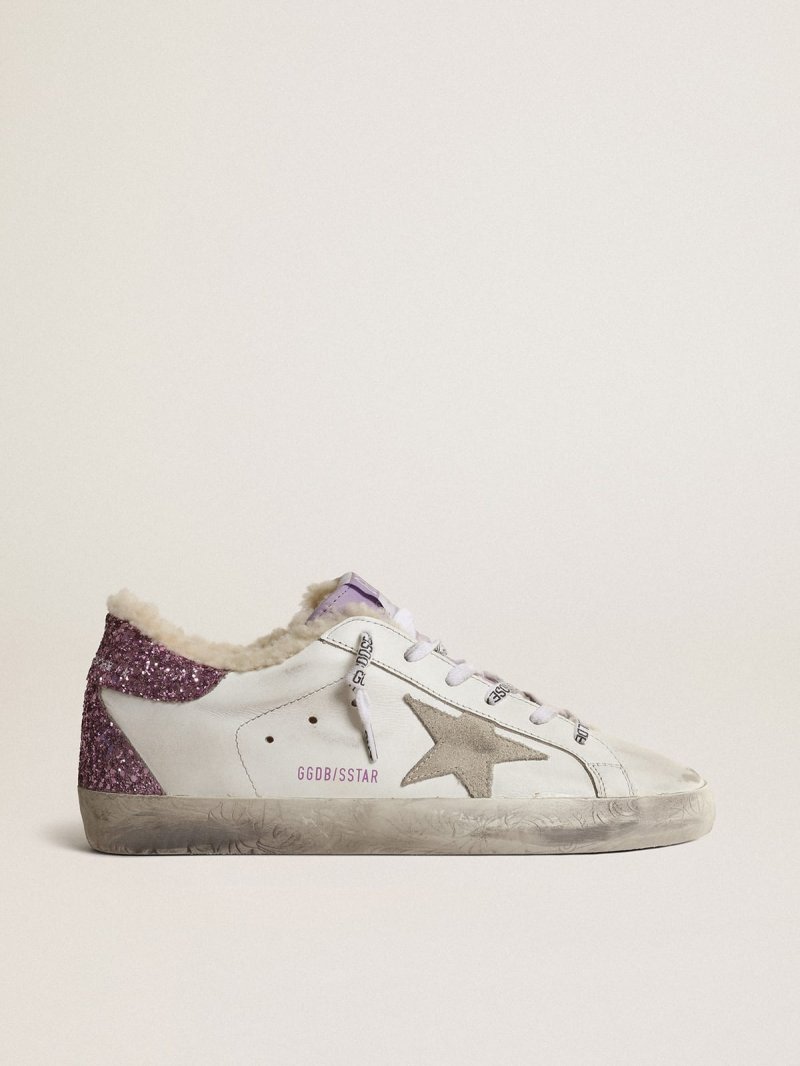 Super-Star sneakers in white leather with gray suede star